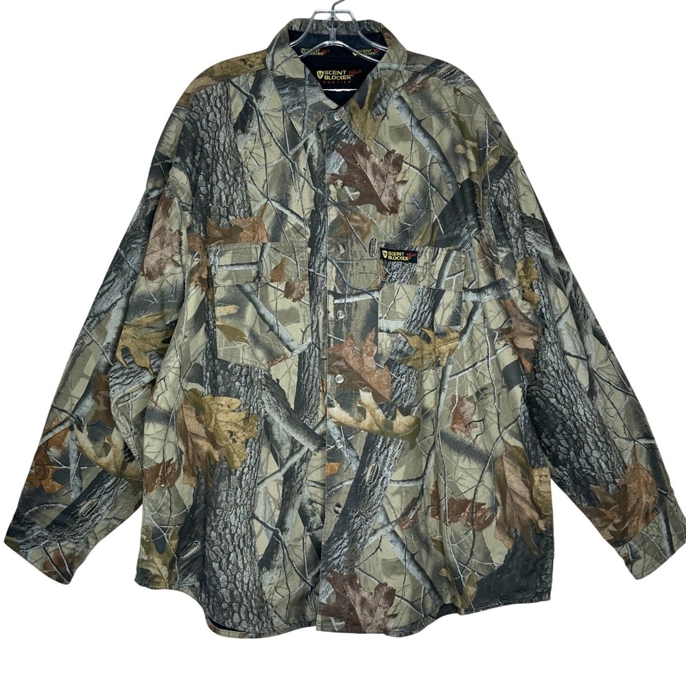 VTG Scent Blocker Frontier Camo Hunting Shirt Realtree Hardwoods Men's XL/XXL